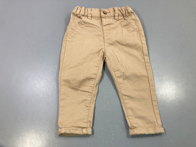 Pantalon beige chino à revers, moins cher chez Petit Kiwi