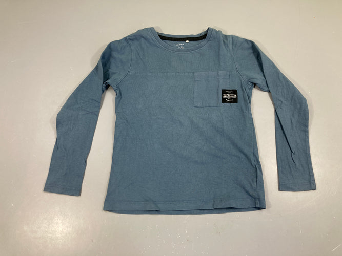 T-shirt m.l bleu poche, moins cher chez Petit Kiwi