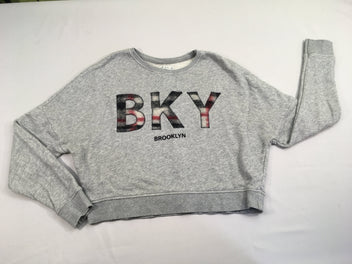 Sweat court gris chiné BKY, taille S