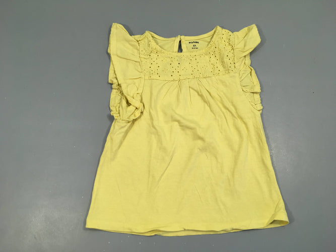 T-shirt m.c jaune broderie poitrine, moins cher chez Petit Kiwi