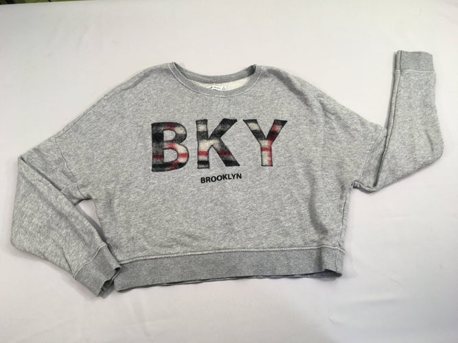 Sweat court gris chiné BKY, taille S, moins cher chez Petit Kiwi