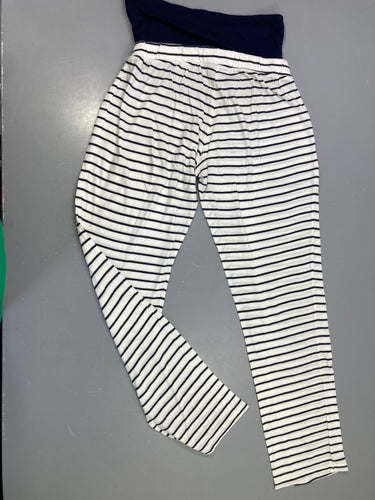 Pantalon jersey écru rayé marine, moins cher chez Petit Kiwi