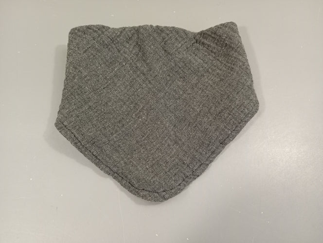 Bavoir bandana gris  gauffré, moins cher chez Petit Kiwi