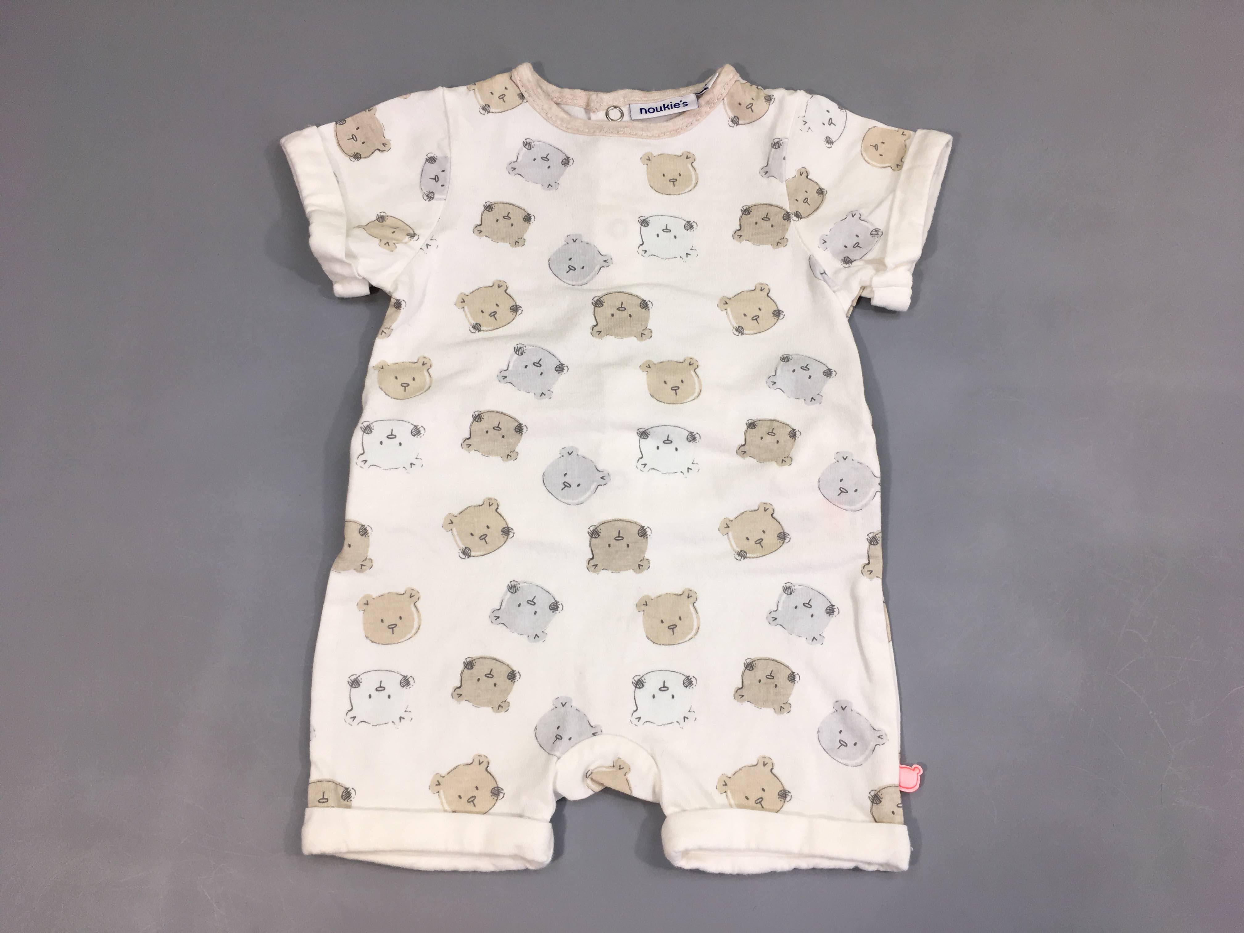 Combishort m.c jersey blanc ours