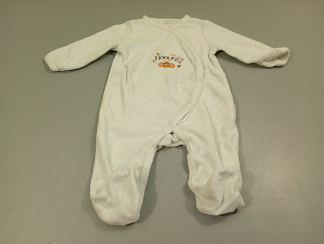 Pyjama velours blanc , abeille "Friends", moins cher chez Petit Kiwi