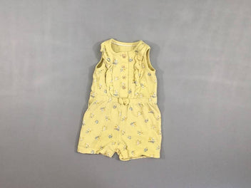 Combishort m.c jersey jaune fleurs