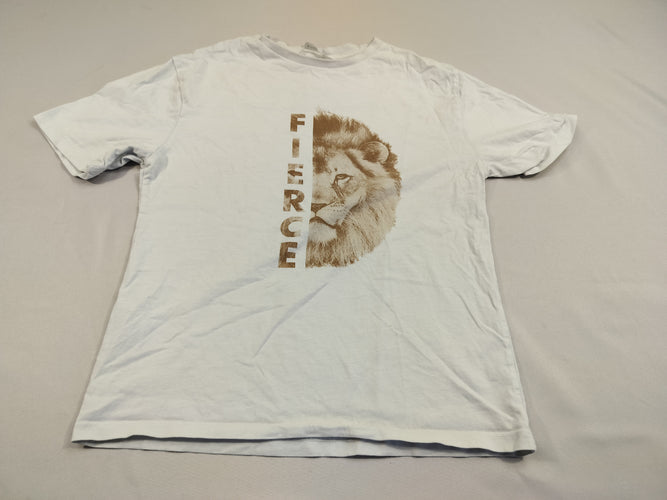 T-shirt m.c blanc demi tête de lion, moins cher chez Petit Kiwi