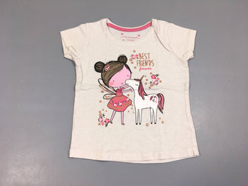 T-shirt m.c beige fille licorne
