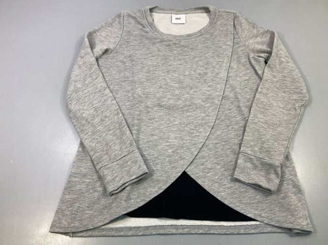 Pull d'allaitement m.l gris chiné, bouloché, moins cher chez Petit Kiwi