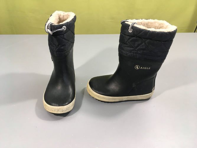 Bottes de pluie fourrée bleu marine - Aigle - 25, moins cher chez Petit Kiwi