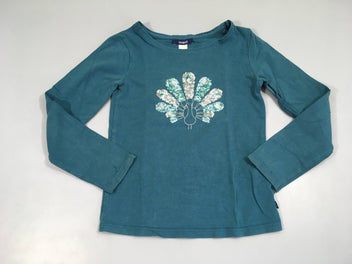 T-shirt m.l bleu canard paon sequins