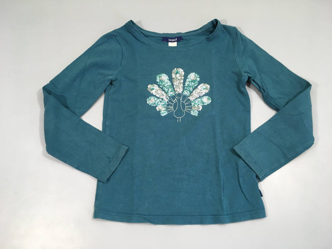 T-shirt m.l bleu canard paon sequins, moins cher chez Petit Kiwi