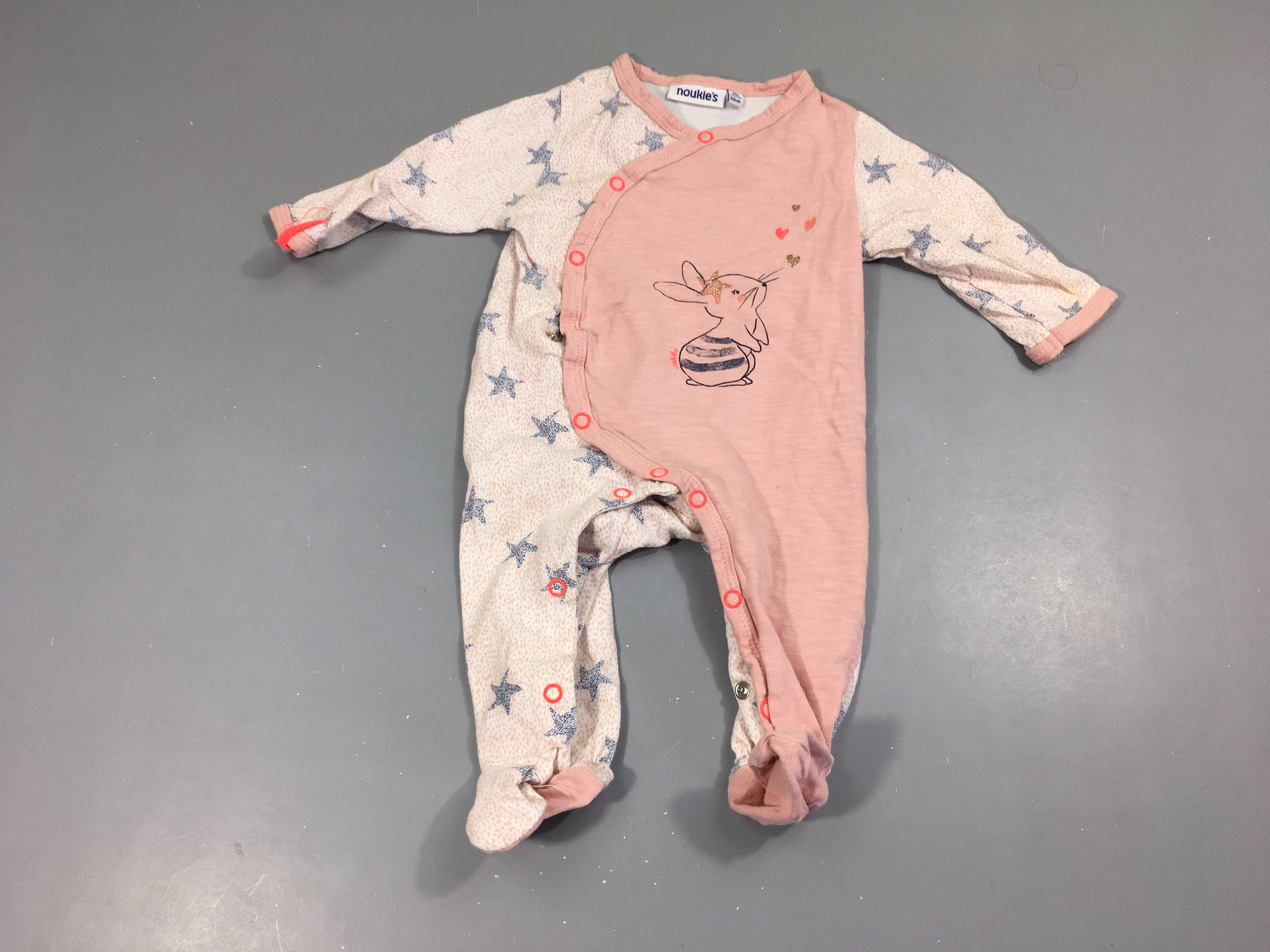Pyjama jersey rose flammé lapin