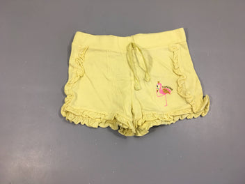 Short jersey jaune froufrous flamand rose