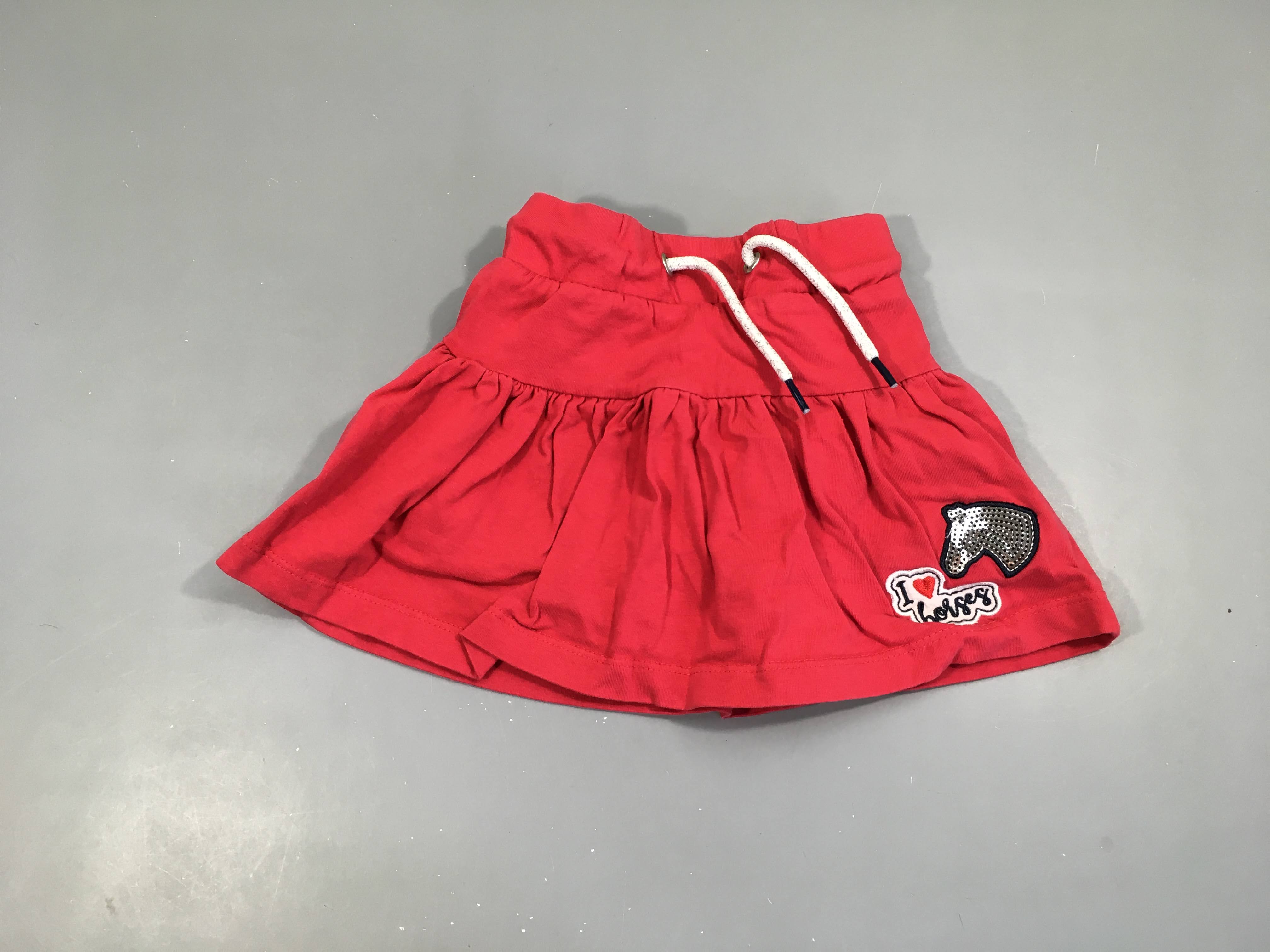 Jupe jersey rouge cheval sequins