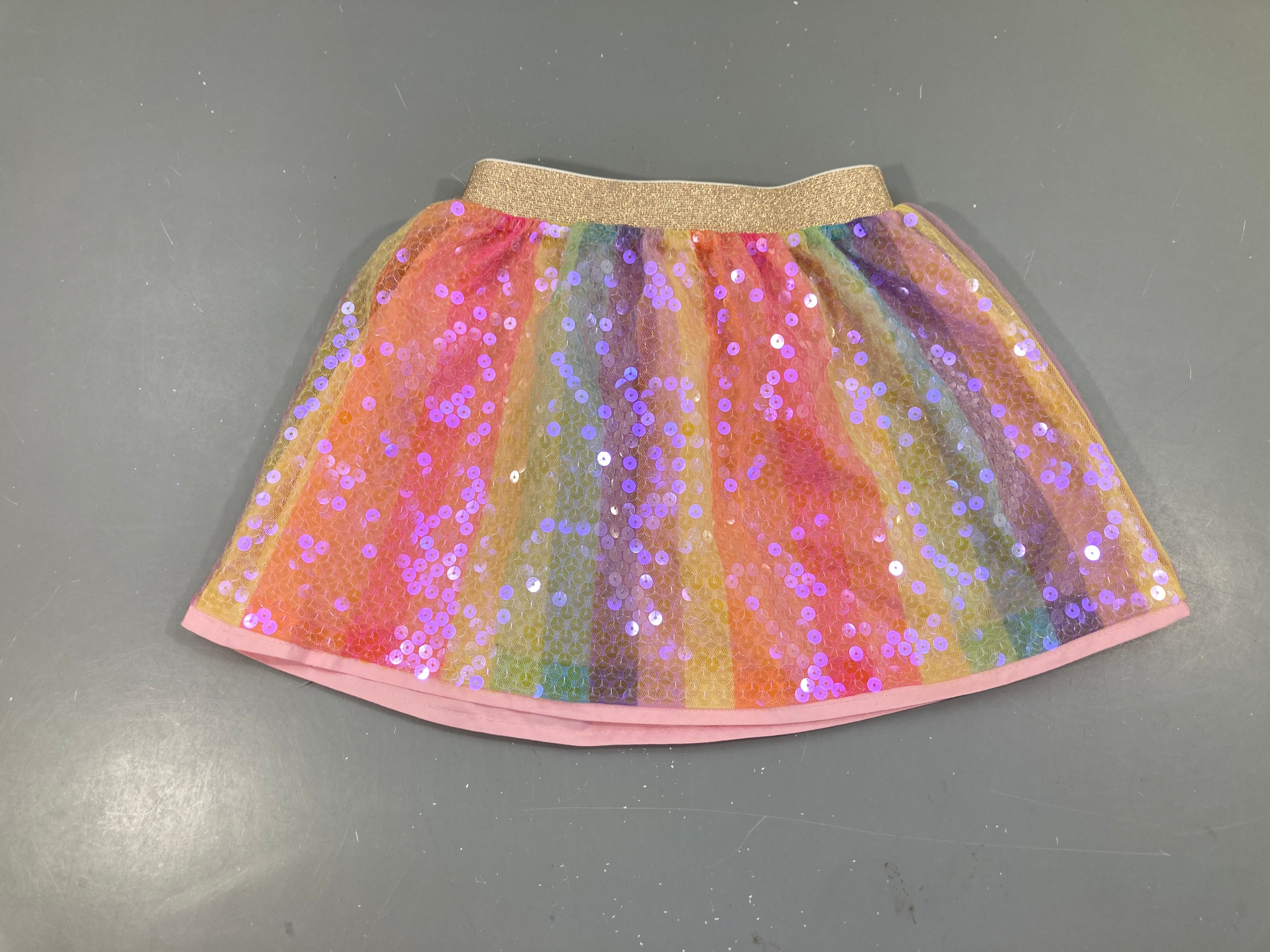 Jupe sequins arc-en-ciel