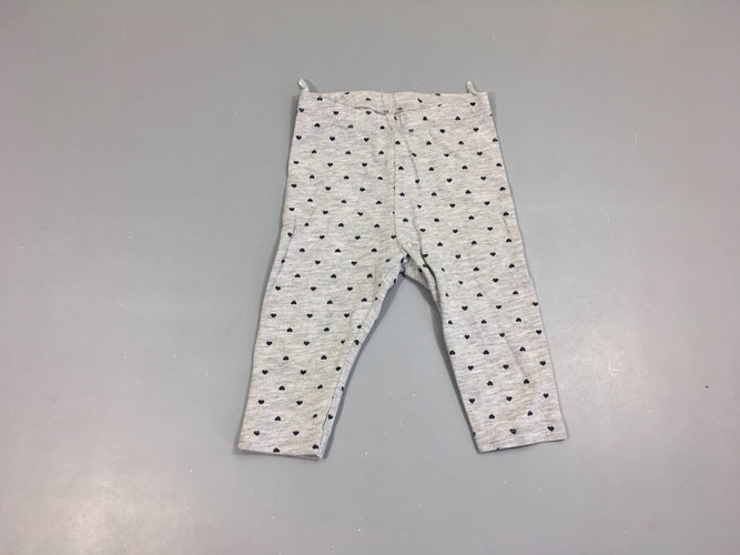 Legging gris chiné coeurs, moins cher chez Petit Kiwi