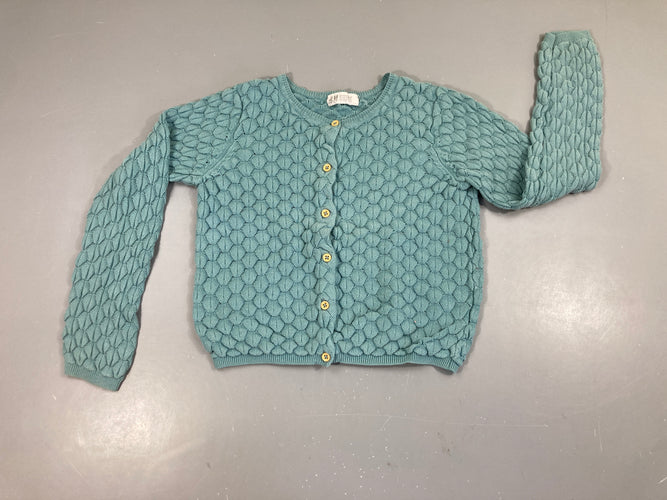 Gilet texturé ajouré bleu-bouloché, moins cher chez Petit Kiwi