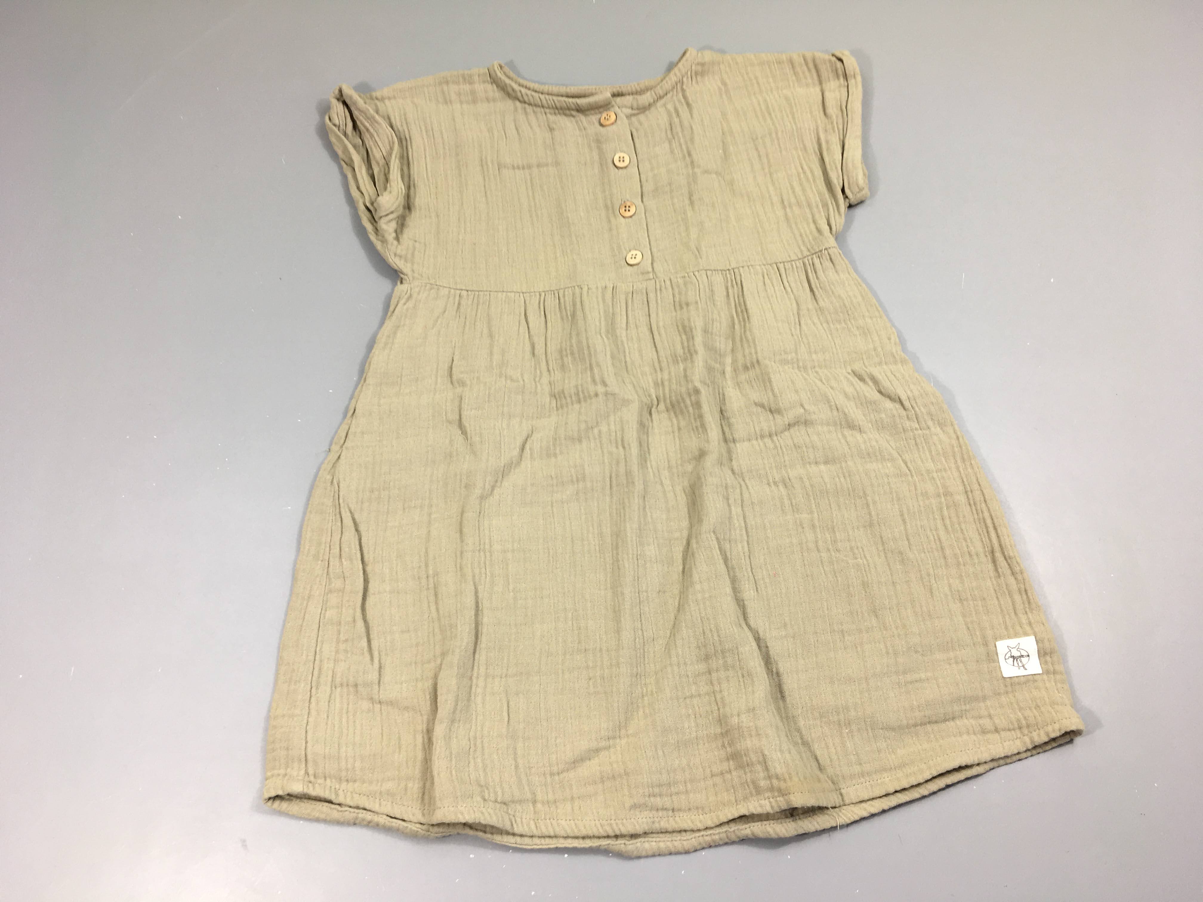 Robe m.c kaki coton tetra