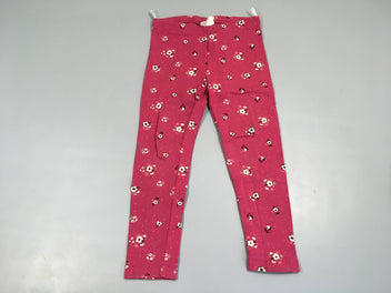 Legging épais rose fleuri
