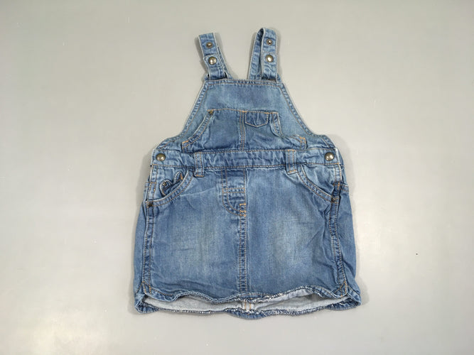 Robe salopette en jean, moins cher chez Petit Kiwi