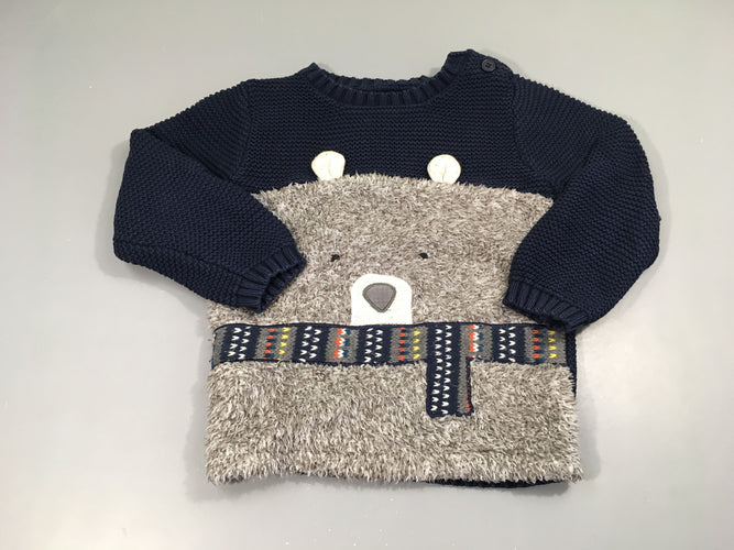 Pull bleu ours, moins cher chez Petit Kiwi
