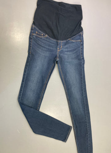 Jean skinny grossesse denim bleu délavé bandeau ventre, moins cher chez Petit Kiwi