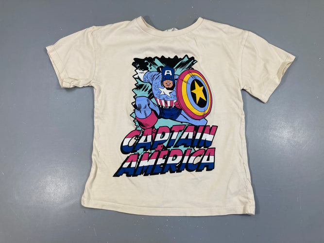 T-shirt m.c blanc Captain America, moins cher chez Petit Kiwi