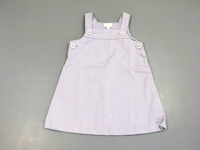 Robe salopette en toile lavande, moins cher chez Petit Kiwi