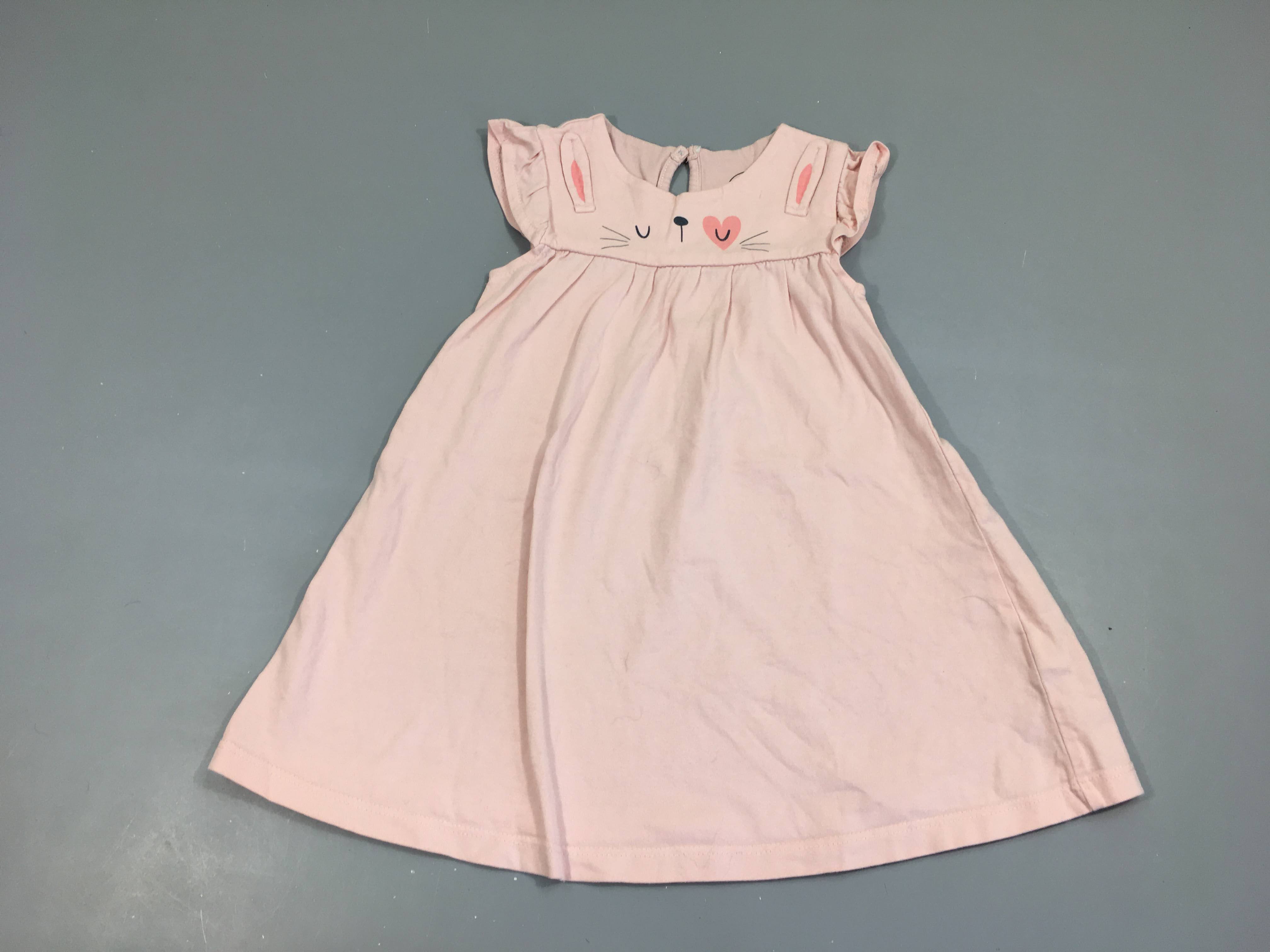 Robe m.c jersey rose lapin