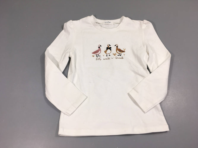 T-shirt m.l blanc canards, moins cher chez Petit Kiwi