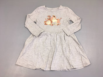 Robe m.l jersey gris flammé licornes