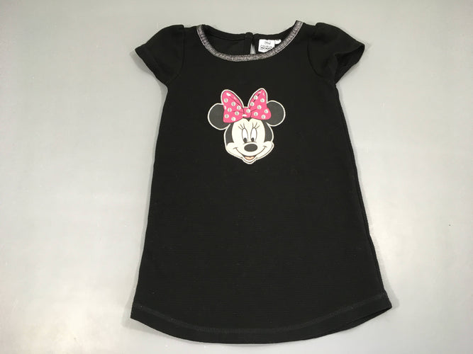 Robe m.c molleton noir Minnie, légèrement bouloché, moins cher chez Petit Kiwi