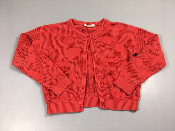 Gilet fin rouge ajouré, moins cher chez Petit Kiwi