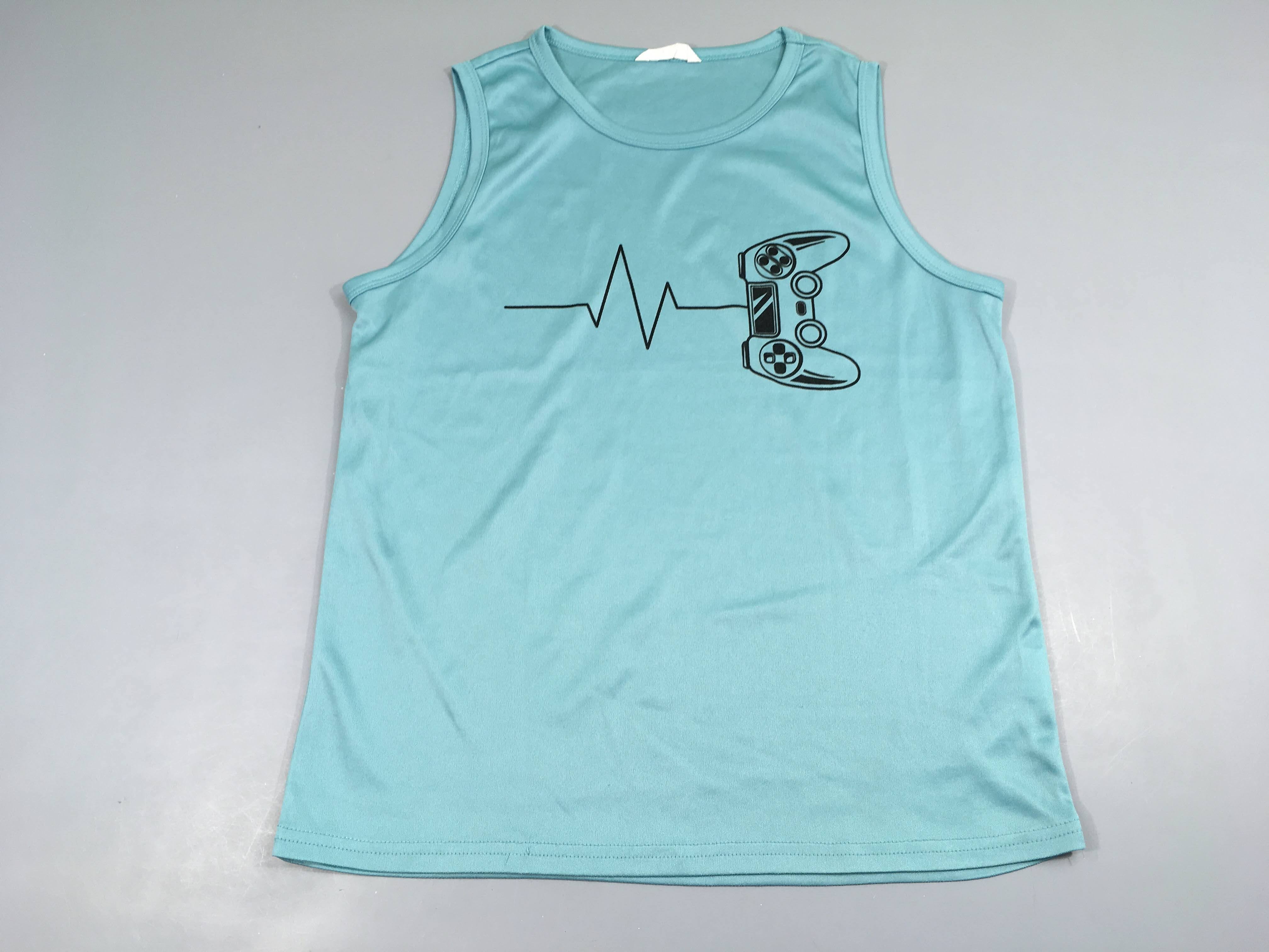 Débardeur de sport turquoise manette-légèrement bouloché