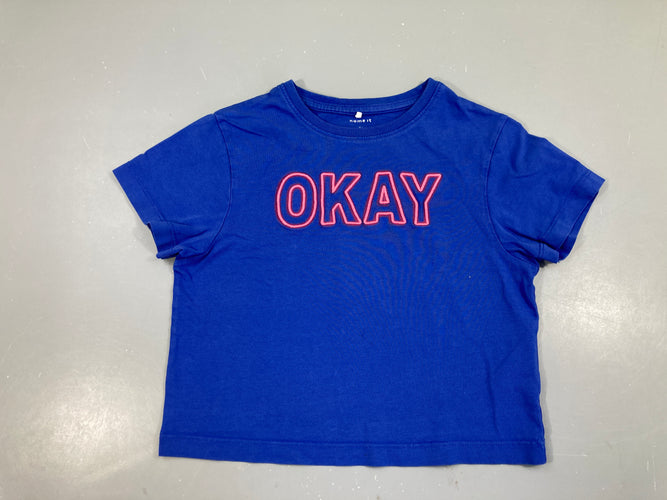 T-shirt m.c court ble Okay brodé, moins cher chez Petit Kiwi