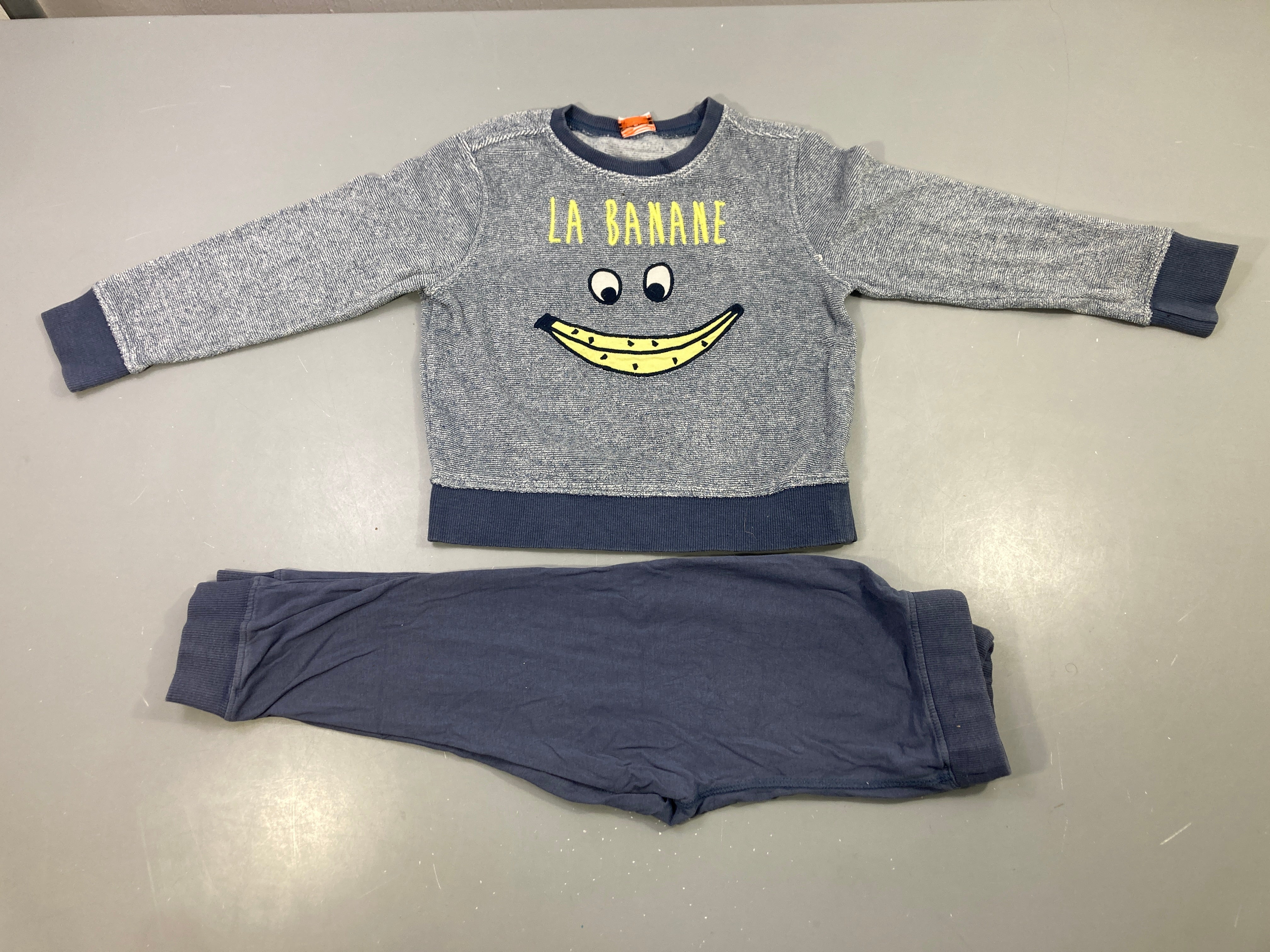 Pyjama 2pcs éponge bleu la banane