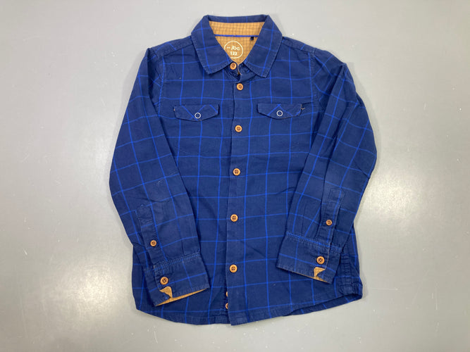 Chemise m.l carreaux bleue, moins cher chez Petit Kiwi