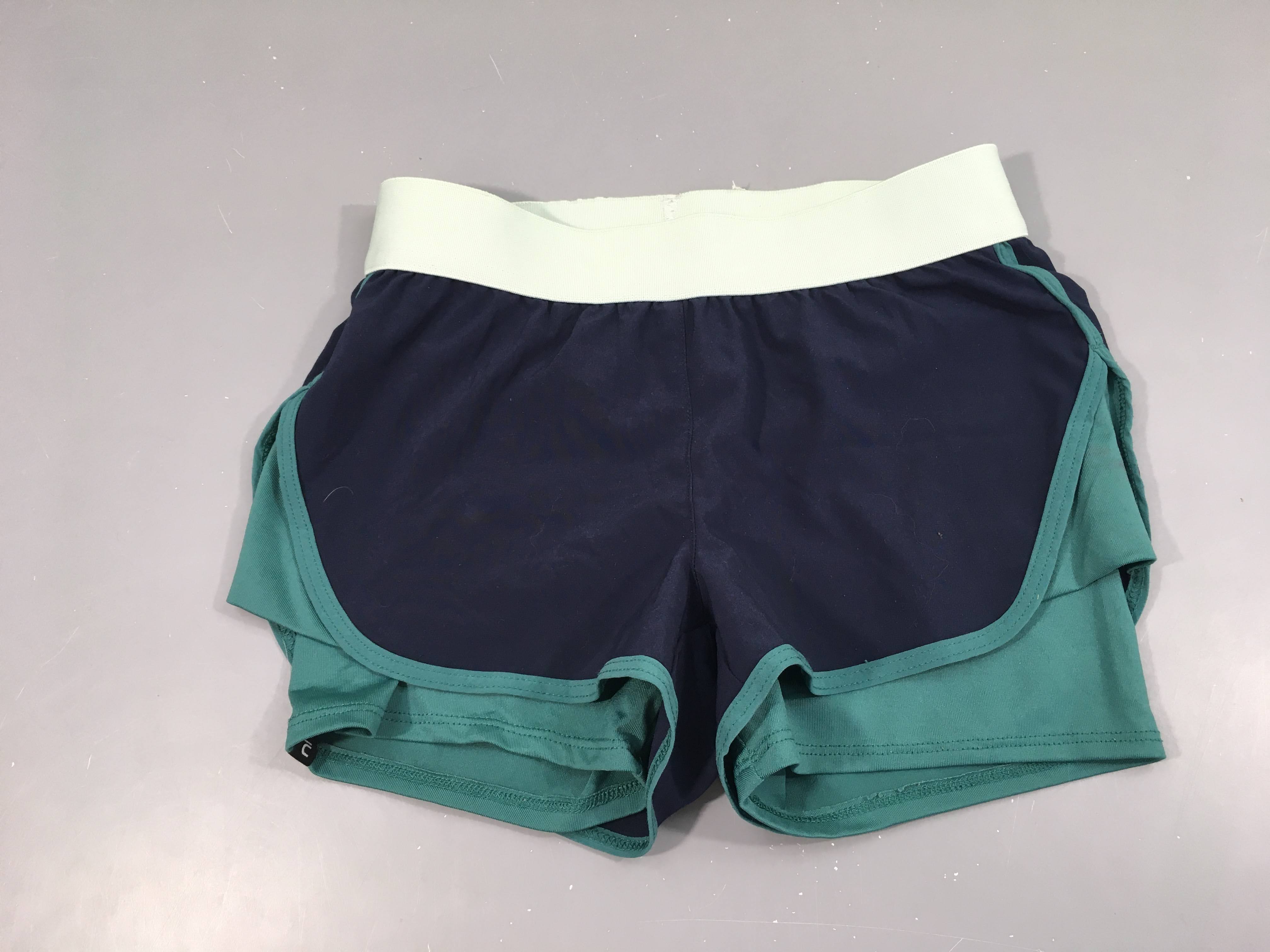 Short de sport bleu-vert