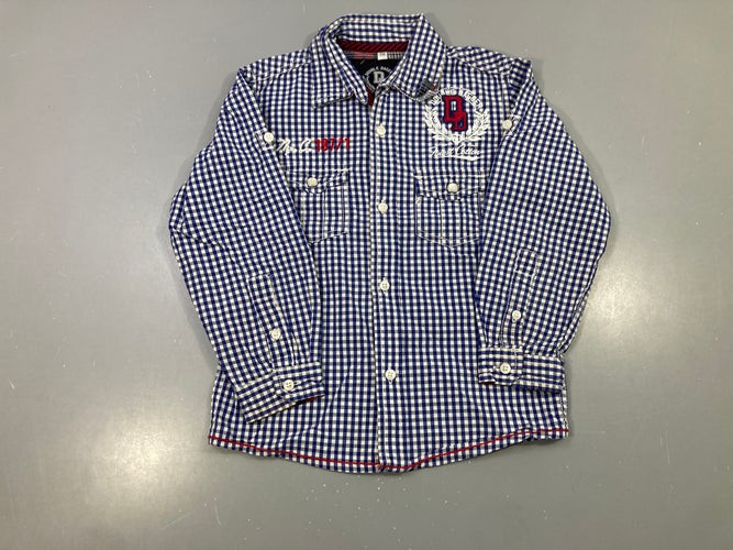 Chemise m.l carreaux bleu/blanc D, moins cher chez Petit Kiwi