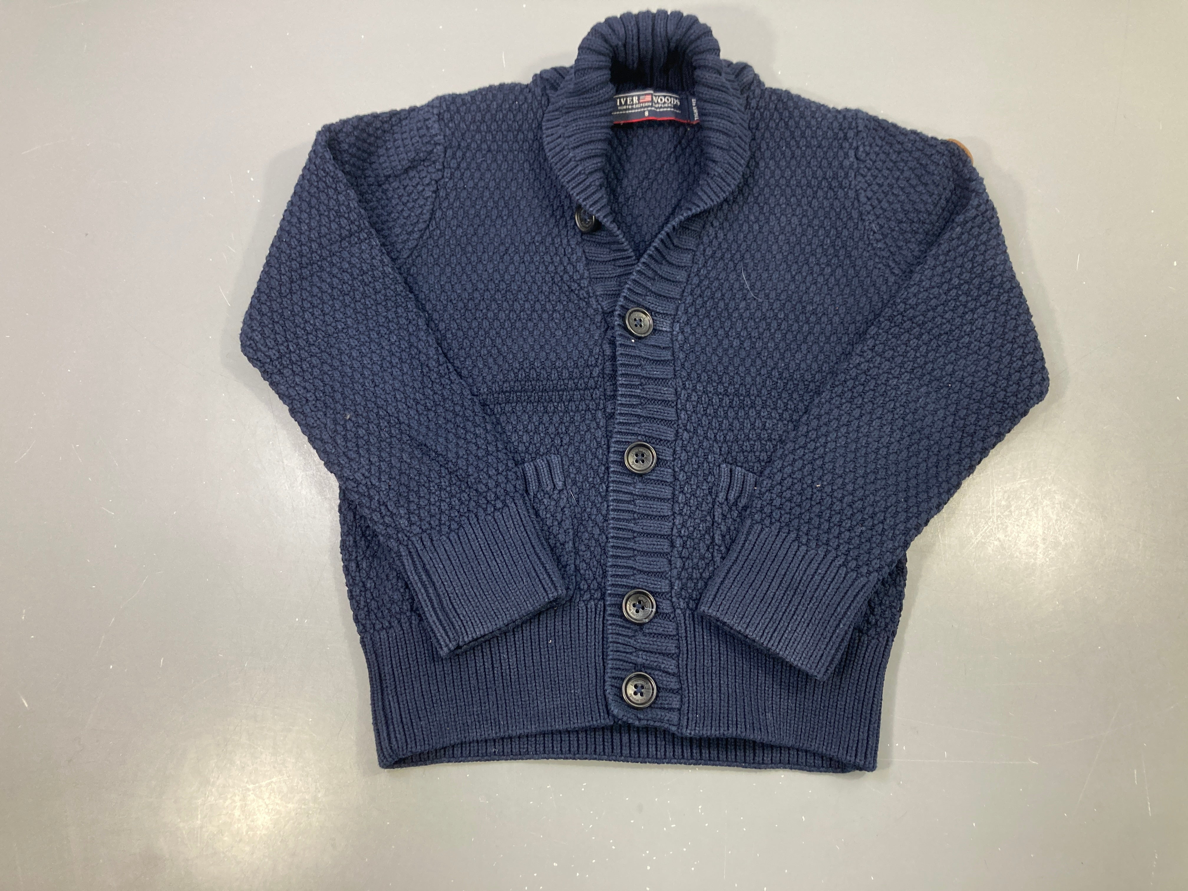Gilet milles bleu foncé col châle
