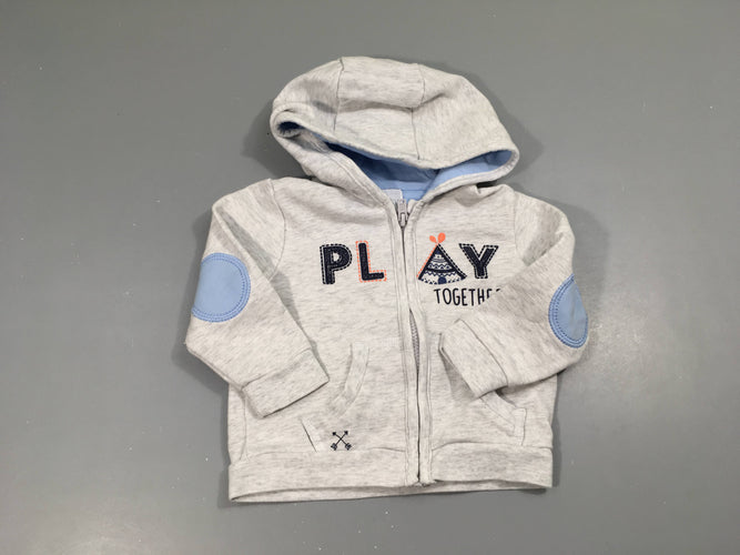 Sweat zippé à capuche Play, moins cher chez Petit Kiwi