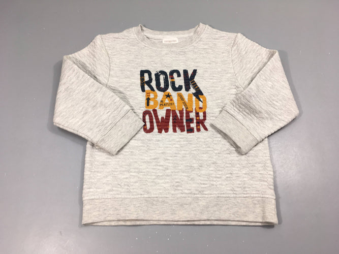 Sweat gris texturé Rock, moins cher chez Petit Kiwi