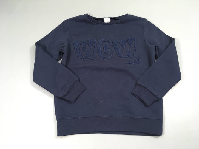 Sweat bleu foncé Wow texturé, moins cher chez Petit Kiwi