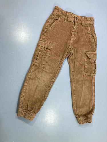 Pantalon cargo velours côtelé brun, moins cher chez Petit Kiwi