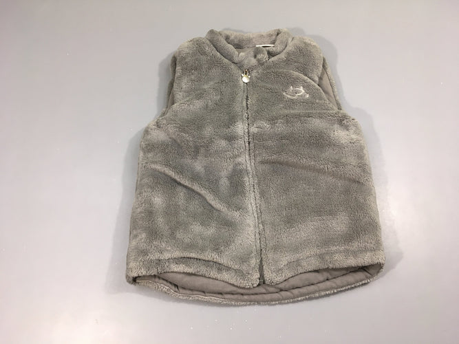 Gilet s.m velours gris ours, moins cher chez Petit Kiwi