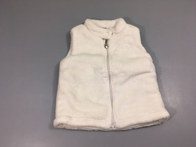 Gilet s.m velours blanc ours, moins cher chez Petit Kiwi