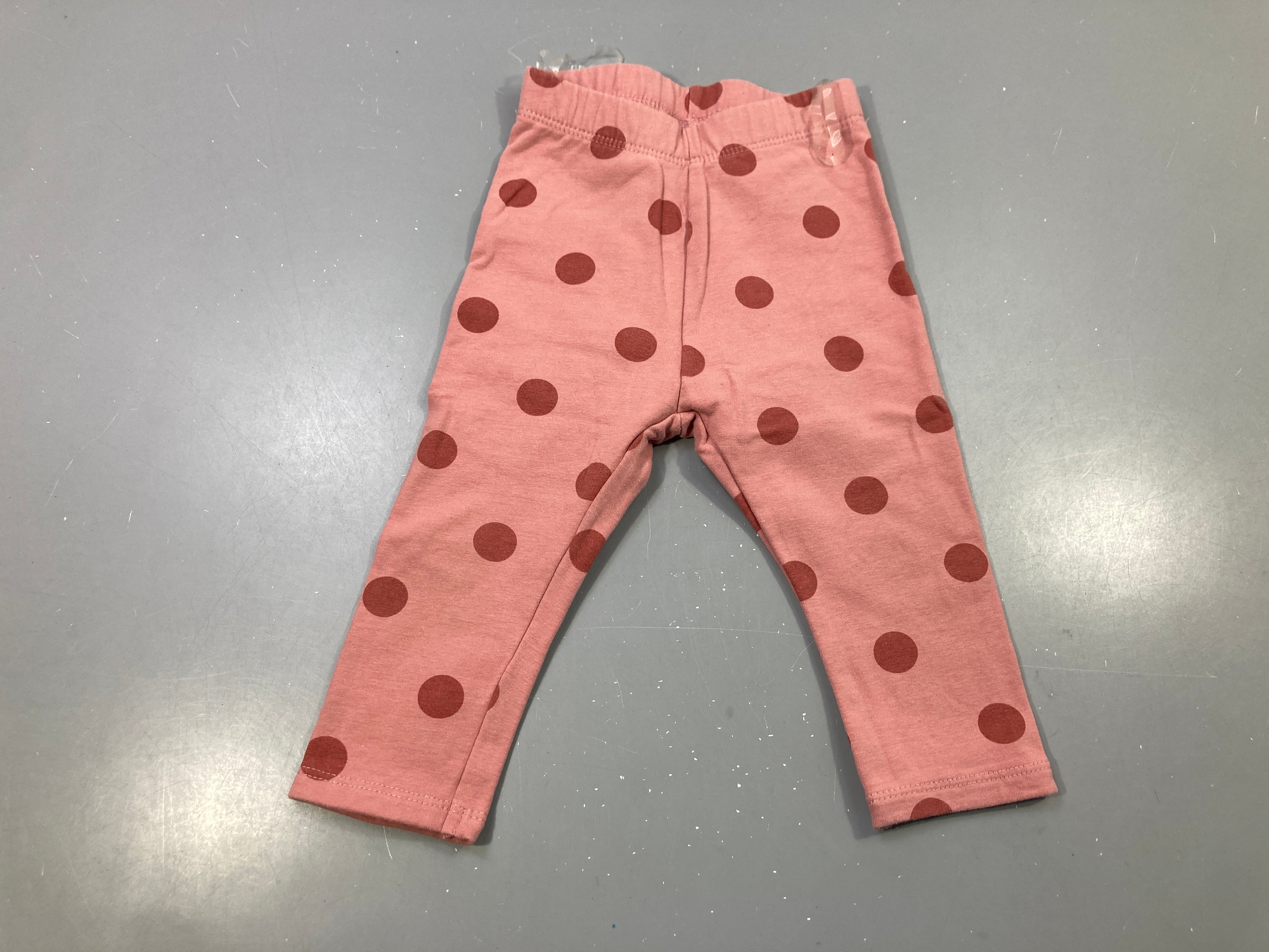 Legging épais rose pois marron