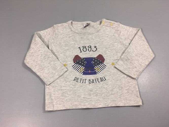 T-shirt m.l gris chiné 1893, moins cher chez Petit Kiwi