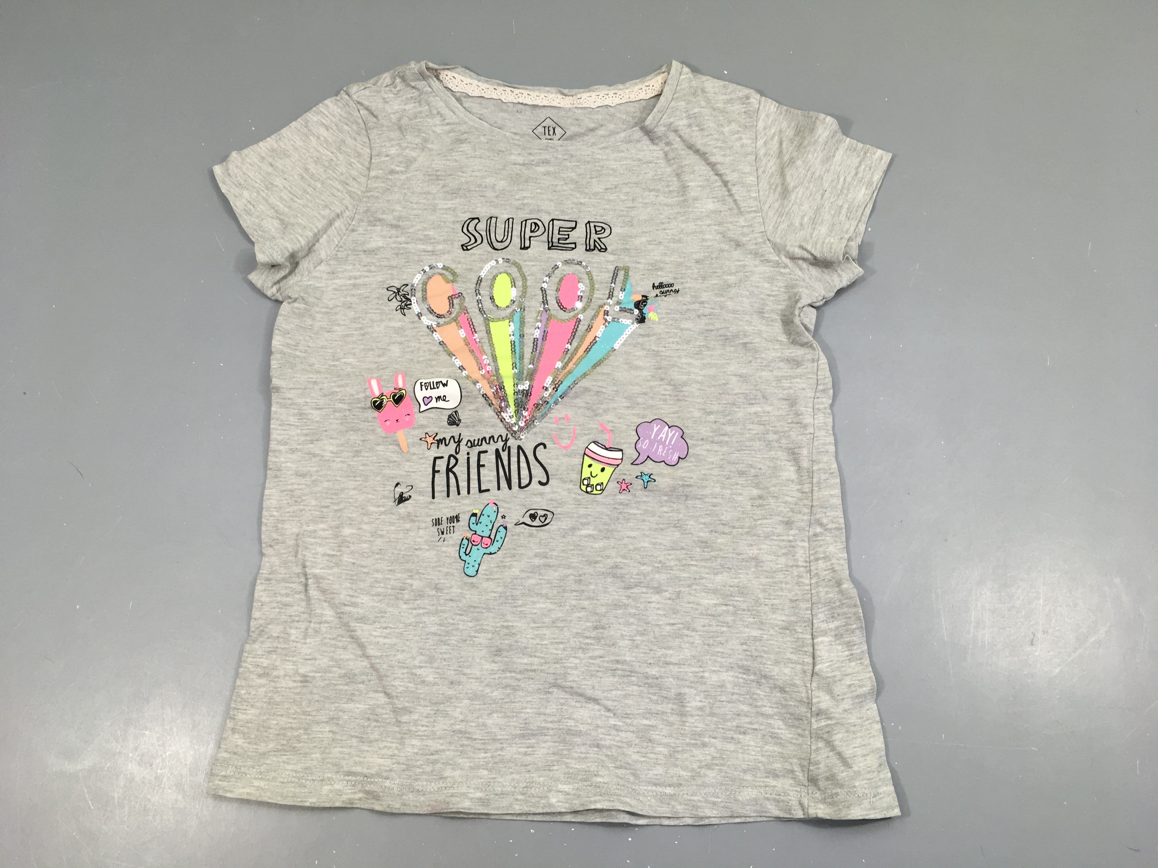 T-shirt m.c gris COOL sequins